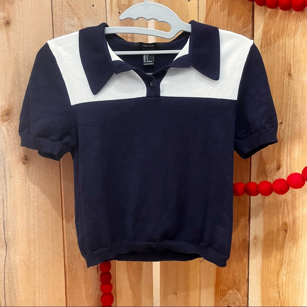 Forever 21 Collared Crop Top